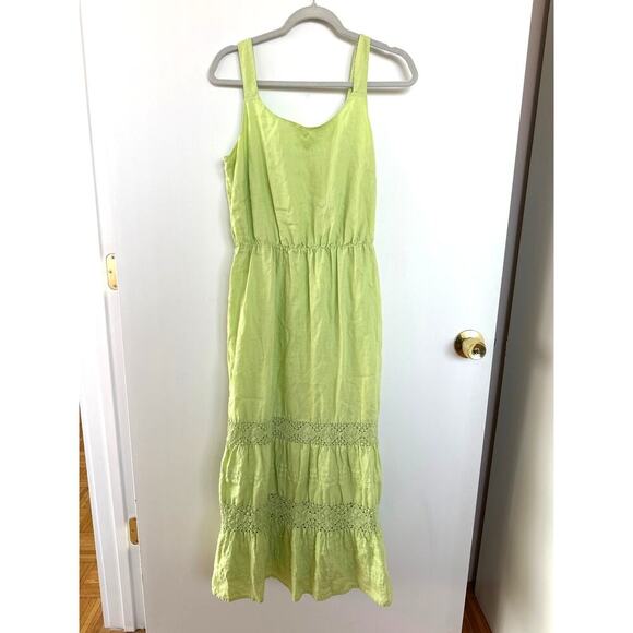 J. Jill 100% Linen Crochet Tiered Maxi Dress, EUC, Size Small - Picture 1 of 7